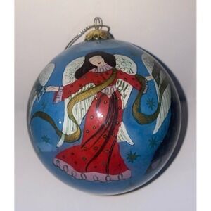 Pier 1 Imports Christmas Angels Glass Ornament